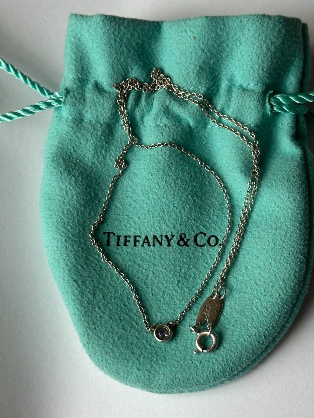 Tiffany & Co. Elsa Peretti Color by the Yard Amethyst Necklace 925 Silver